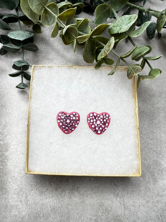 Jeweled heart stud